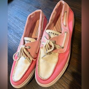 Sperry Pink Canvas Boat Shoes